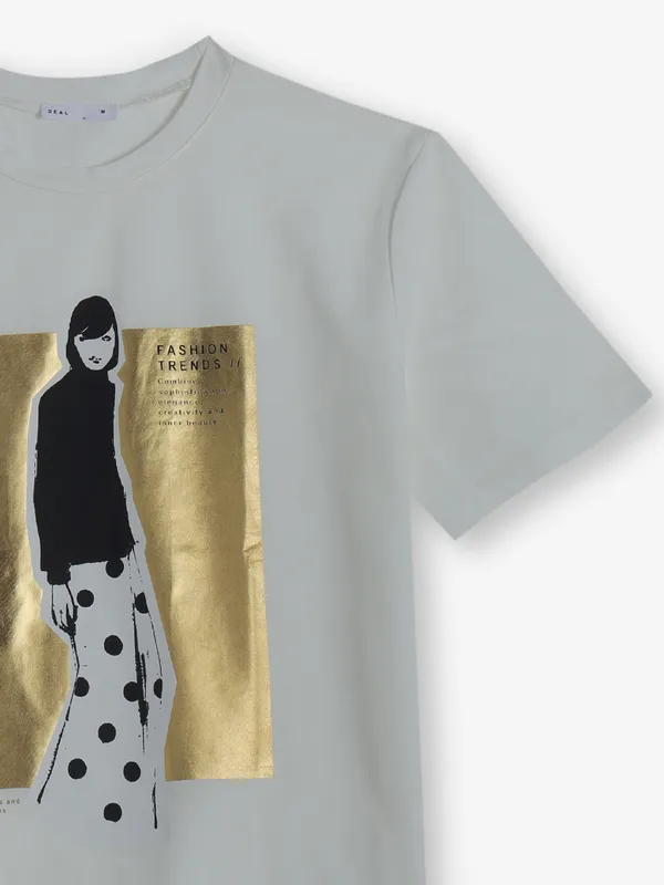 DEAL white printed t-shirt in cotton