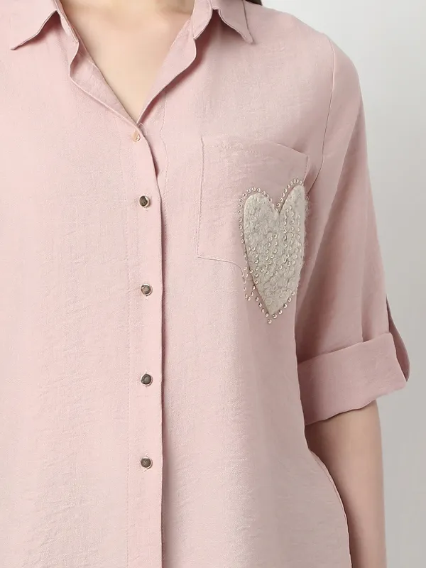 DEAL women silk pink top