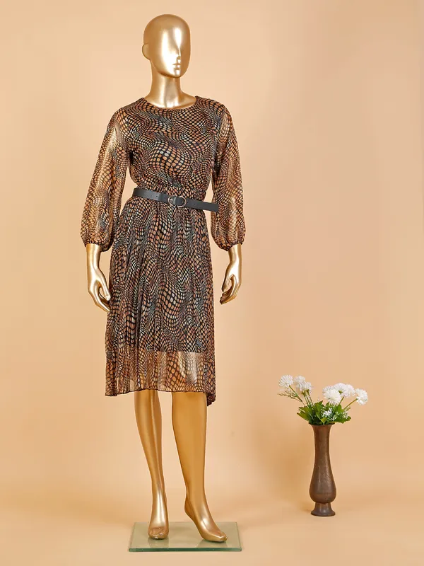 Deal yellow and black printed dress
