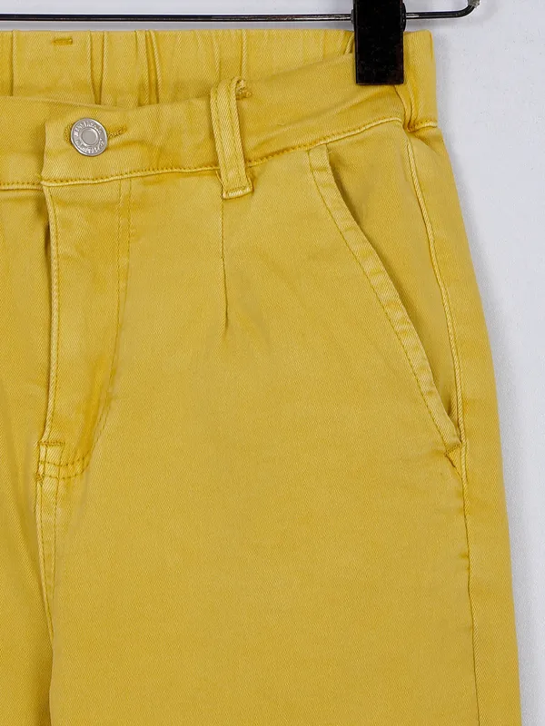 Deal yellow denim joggers