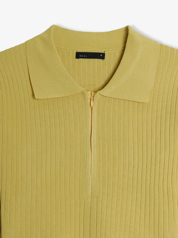 Deal yellow knitted plain top