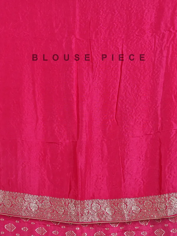 Deep magenta silk zari weaving saree for wedding look
