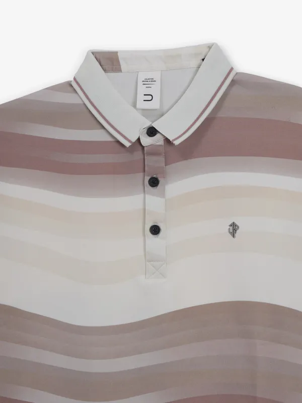DEEPEE beige printed cotton t-shirt