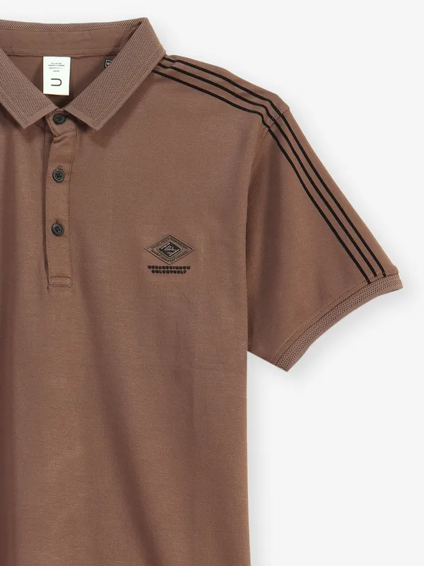 DEEPEE brown cotton polo t-shirt