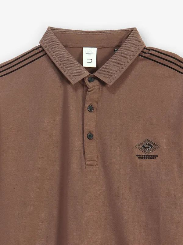 DEEPEE brown cotton polo t-shirt