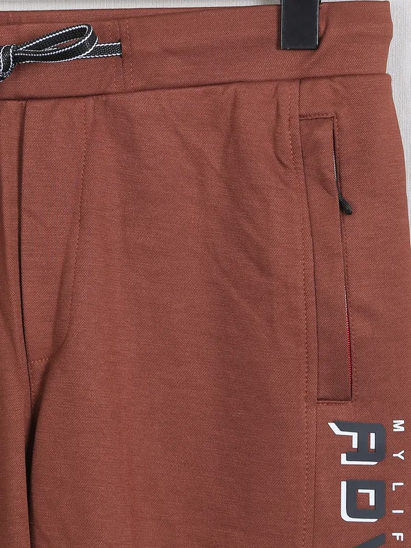 Deepee brown cotton trackpant for men