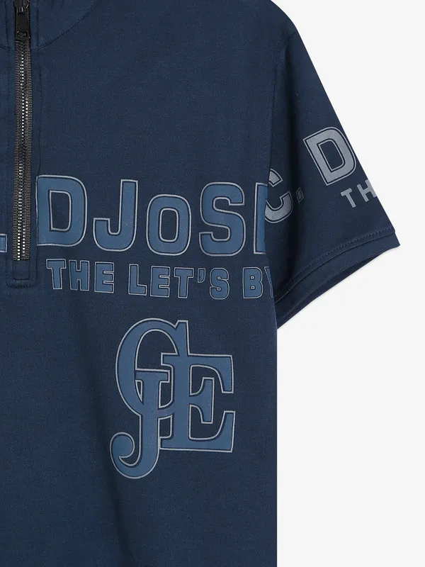 DeePee cotton navy printed t shirt
