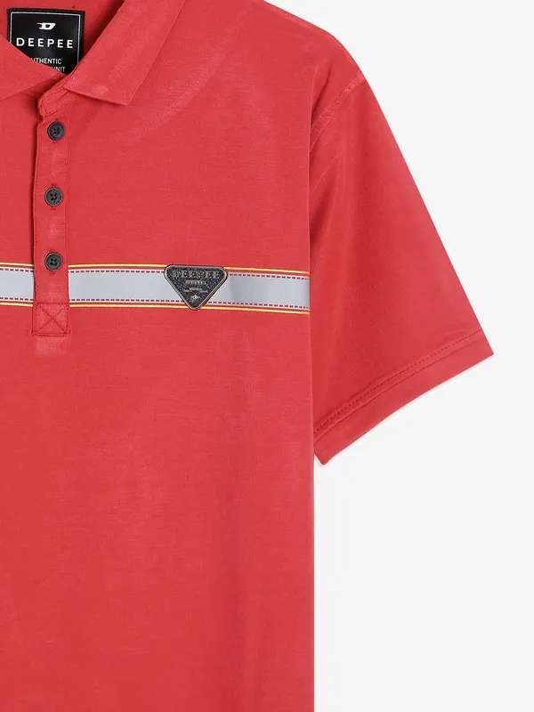 DeePee cotton plain orange t shirt
