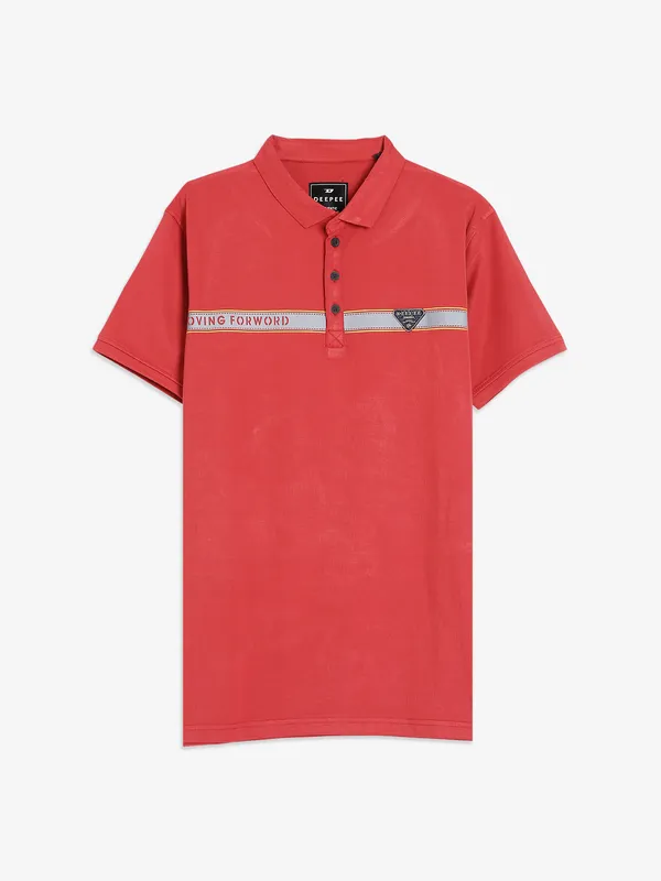 DeePee cotton plain orange t shirt