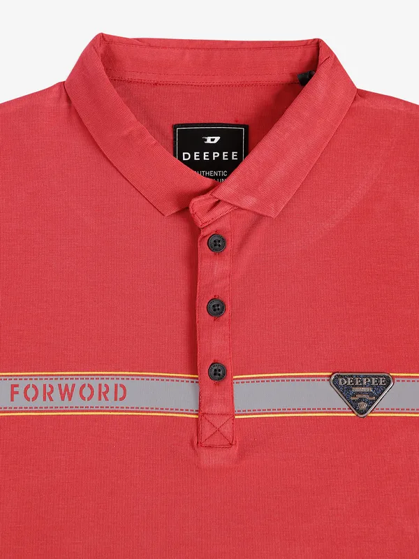 DeePee cotton plain orange t shirt