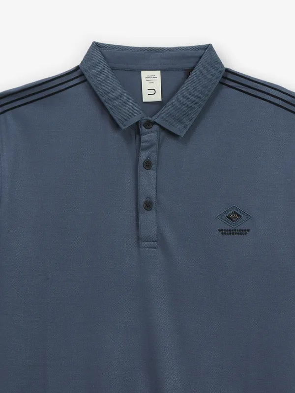 DEEPEE dark grey cotton polo t-shirt