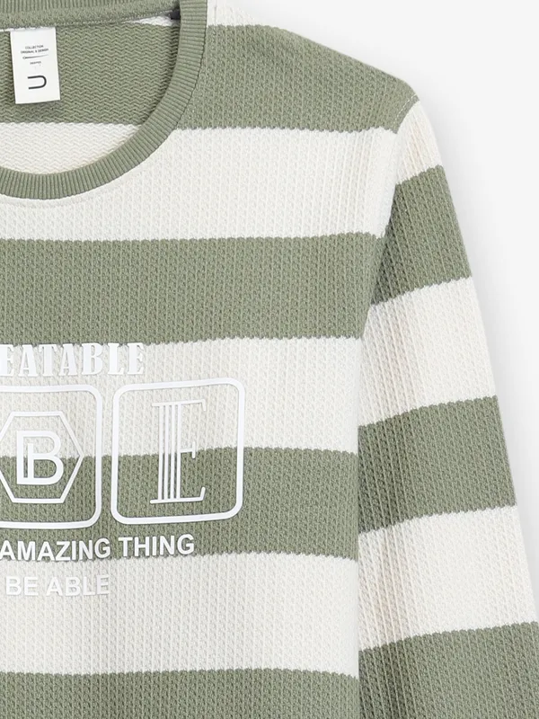 DEEPEE green and olive stripe t-shirt