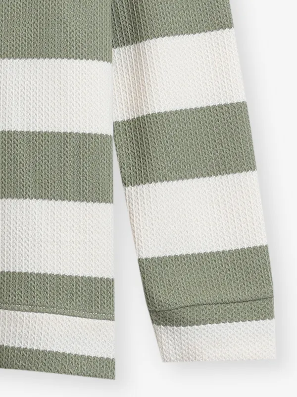 DEEPEE green and olive stripe t-shirt