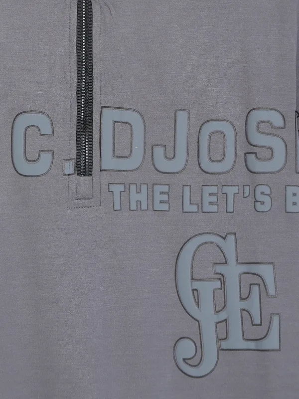 DeePee grey cotton printed t shirt