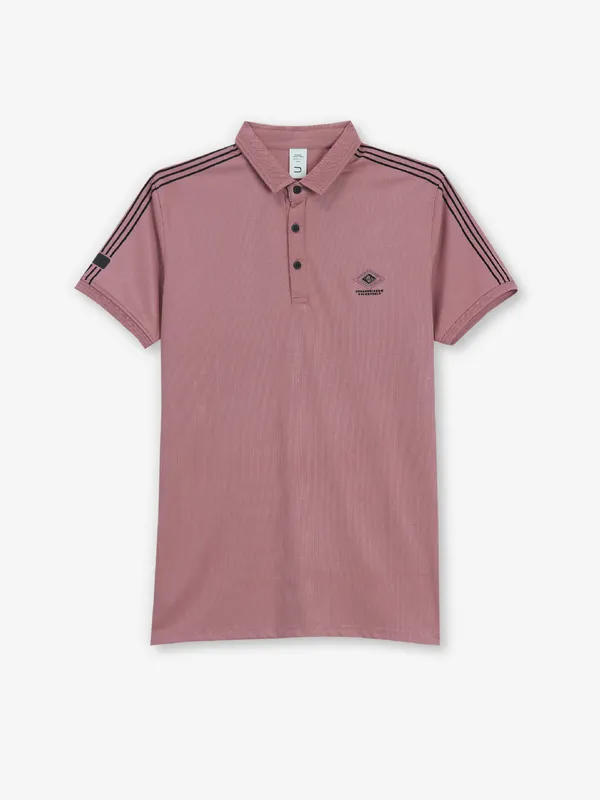 DEEPEE onion pink cotton polo t-shirt