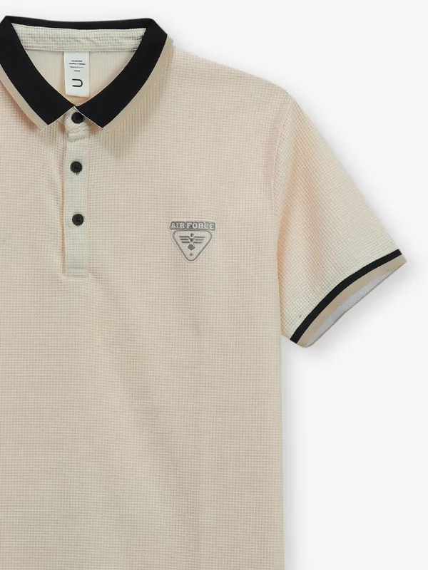 DEEPEE peach cotton polo t-shirt