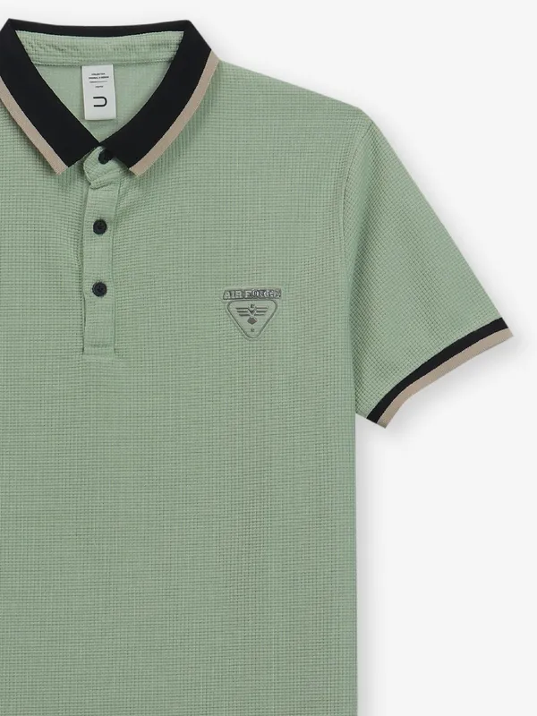 DEEPEE pista green cotton polo t-shirt