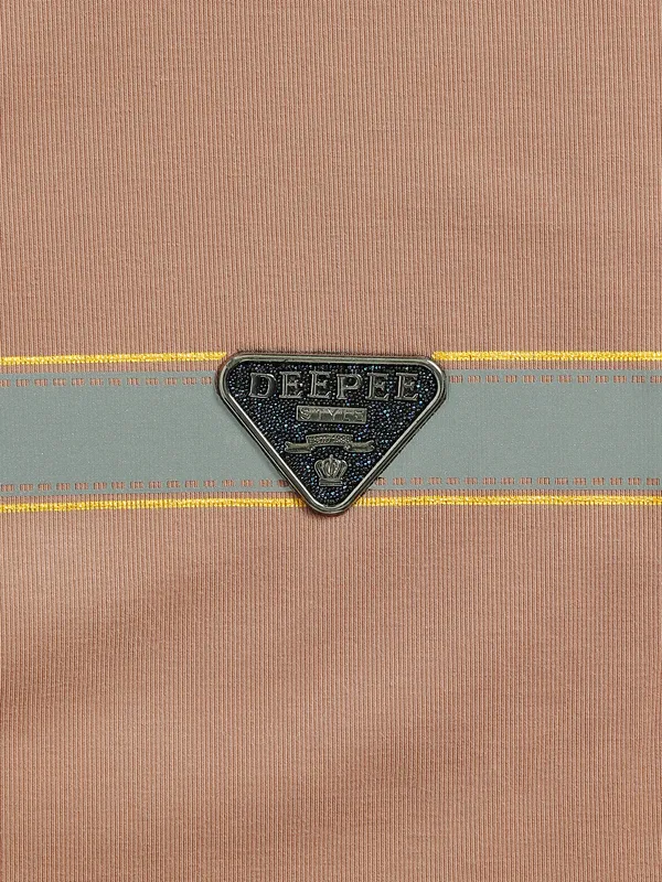 DeePee plain beige cotton t shirt