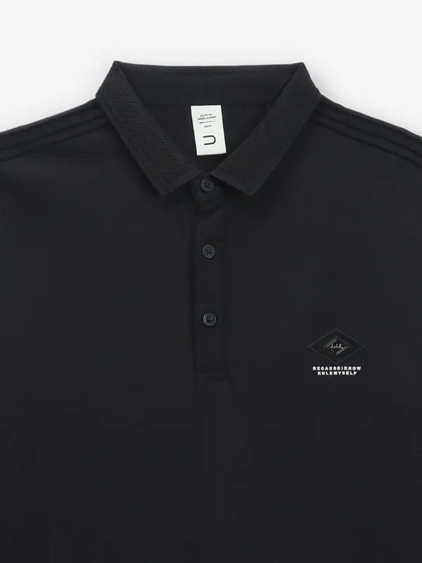 DEEPEE plain black cotton t-shirt