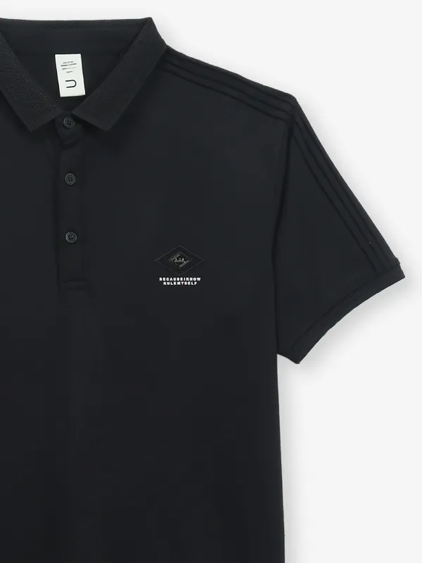 DEEPEE plain black cotton t-shirt