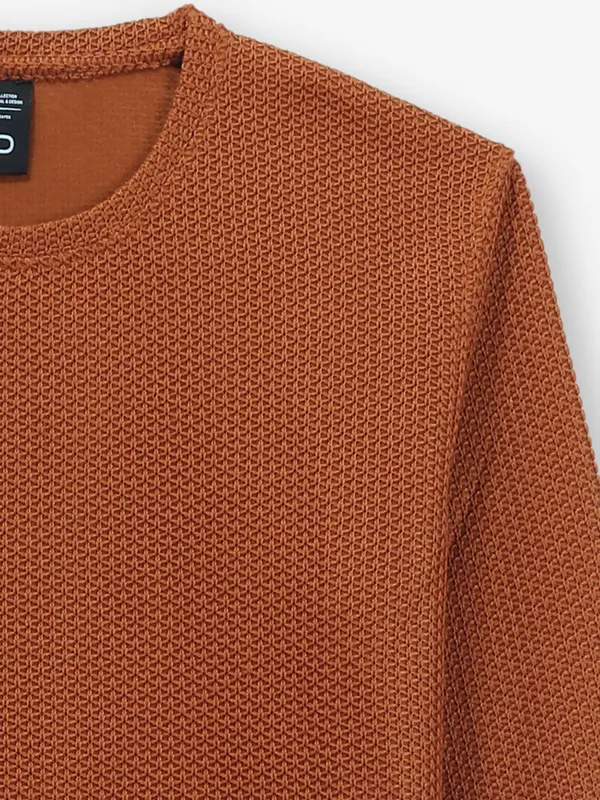 DEEPEE plain brown knitted t-shirt