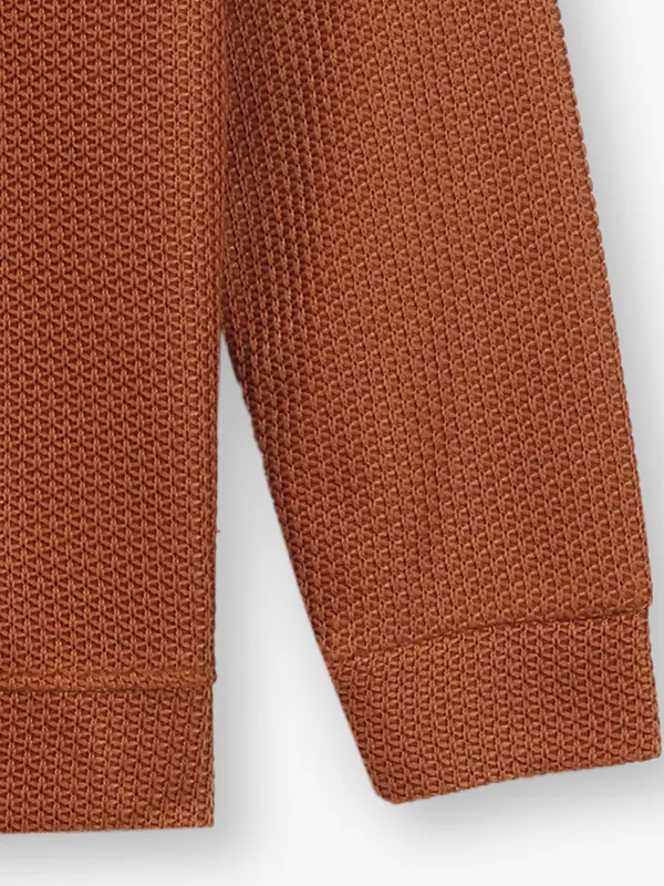 DEEPEE plain brown knitted t-shirt