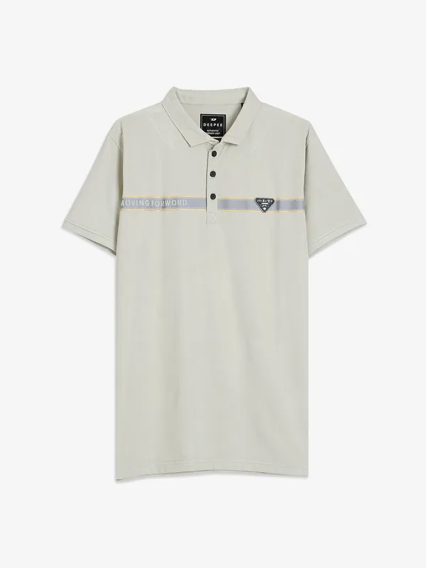 DeePee plain light green polo neck t shirt
