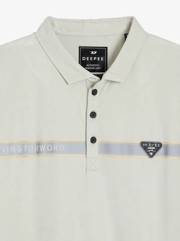DeePee plain light green polo neck t shirt