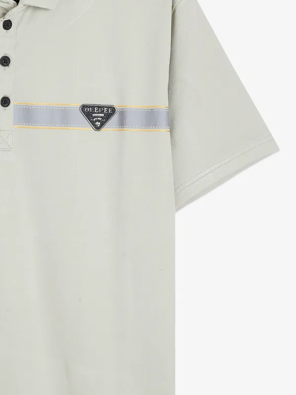 DeePee plain light green polo neck t shirt