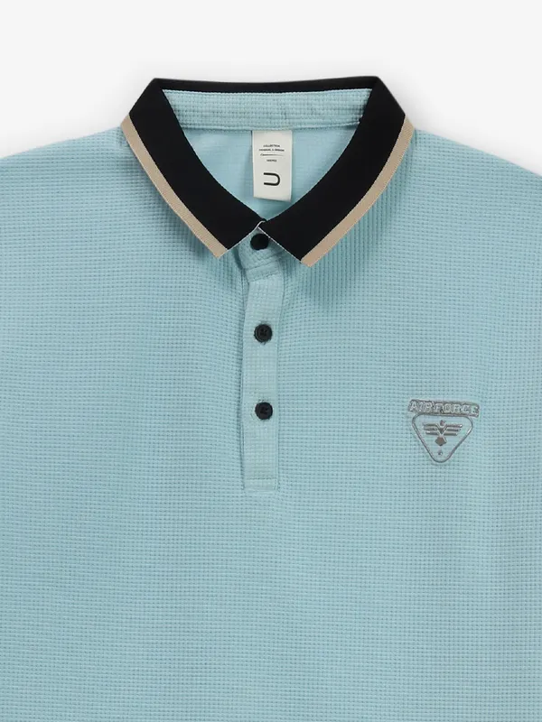 DEEPEE sky blue cotton polo t-shirt