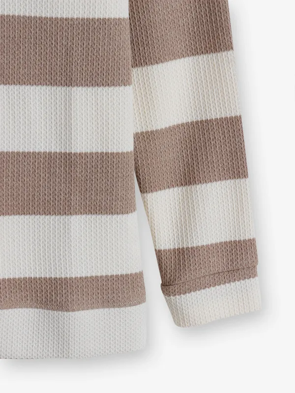 DEEPEE stripe beige cotton t-shirt