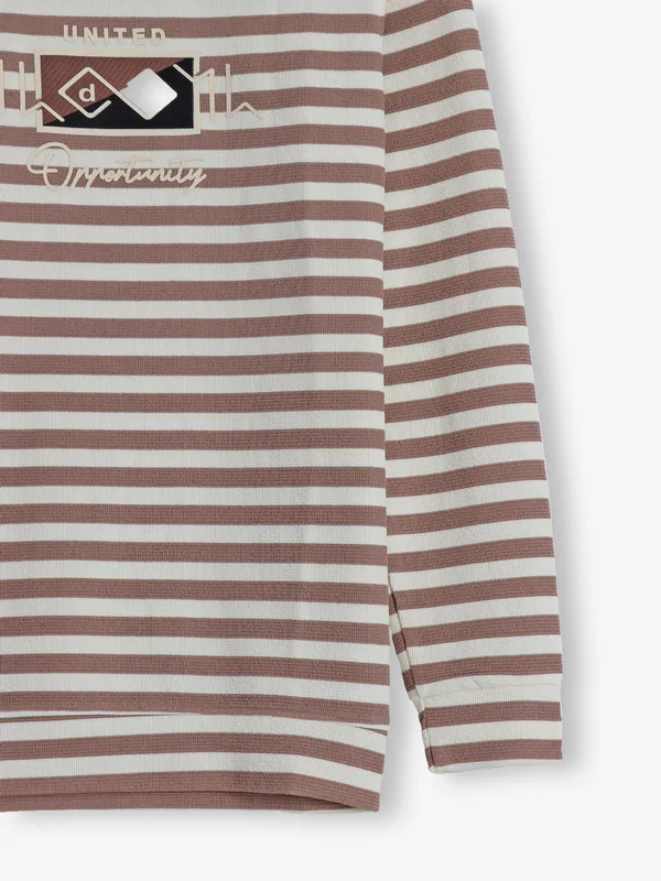 DEEPEE stripe coffee cotton t-shirt