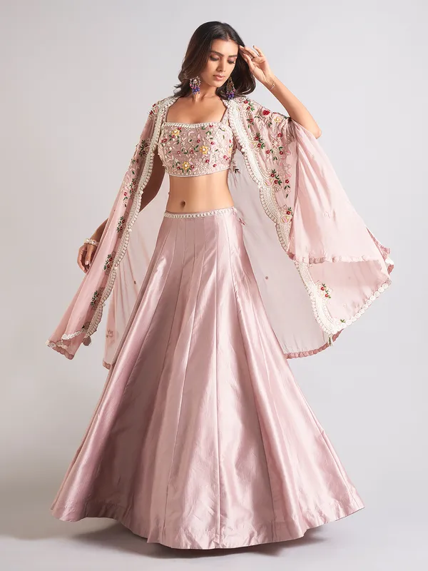 Delightful light purple silk lehenga choli