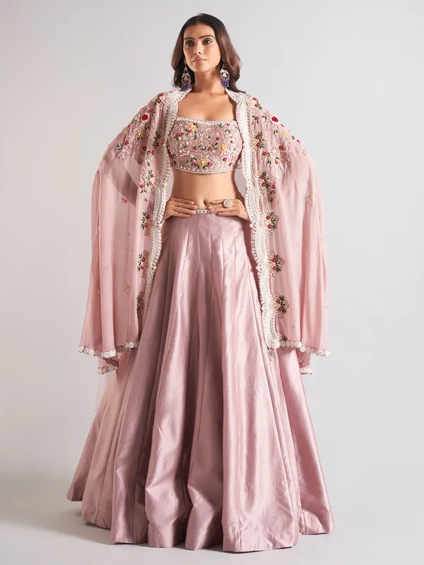 Delightful light purple silk lehenga choli