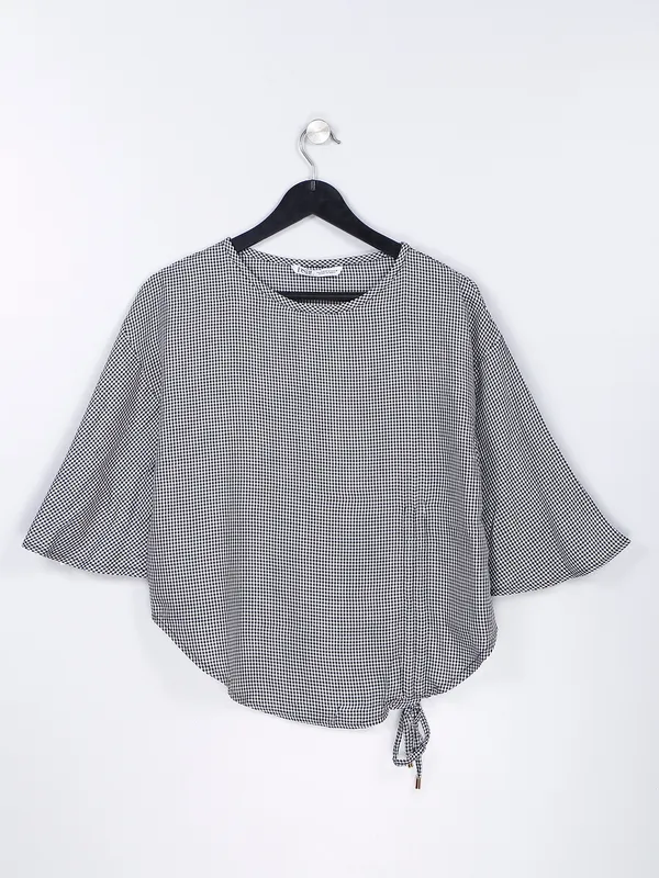 Desi Belle black and white checks cotton top