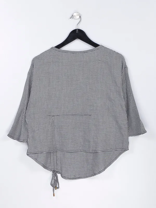 Desi Belle black and white checks cotton top