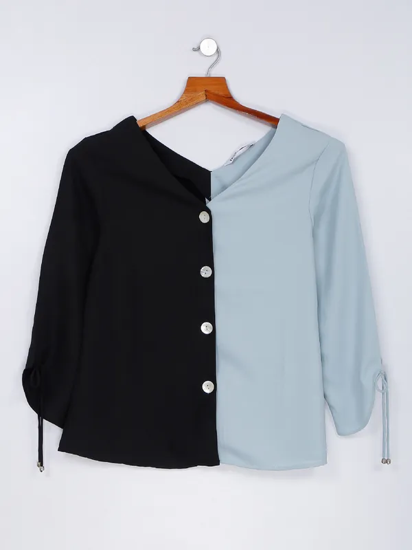 Desi Belle black color block top