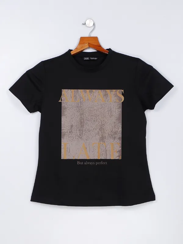 Desi Belle black cotton printed t shirt
