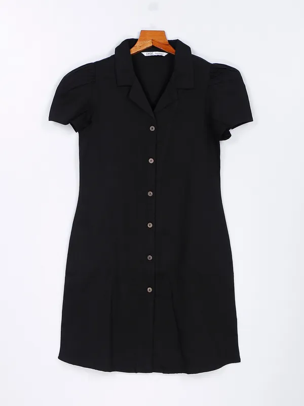 Desi Belle black cotton shirt dress