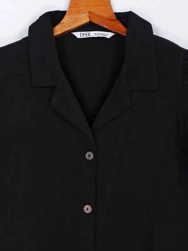 Desi Belle black cotton shirt dress
