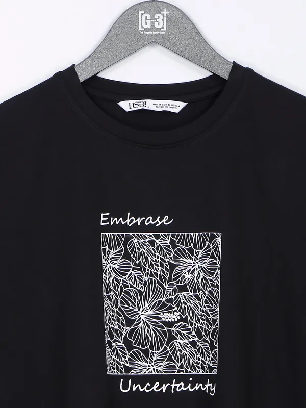 Desi Belle cotton black printed t shirt
