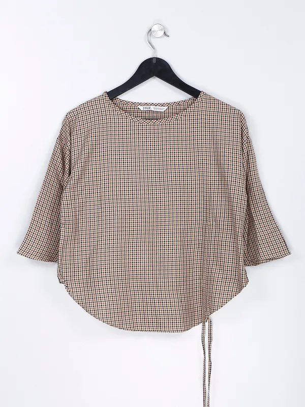 Desi Belle cotton brown and black checks top