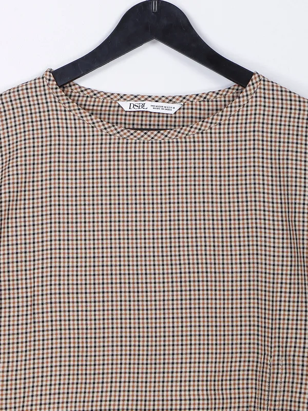 Desi Belle cotton brown and black checks top