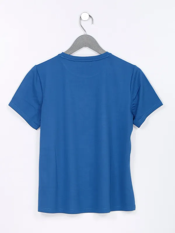 Desi Belle dark blue cotton printed t shirt