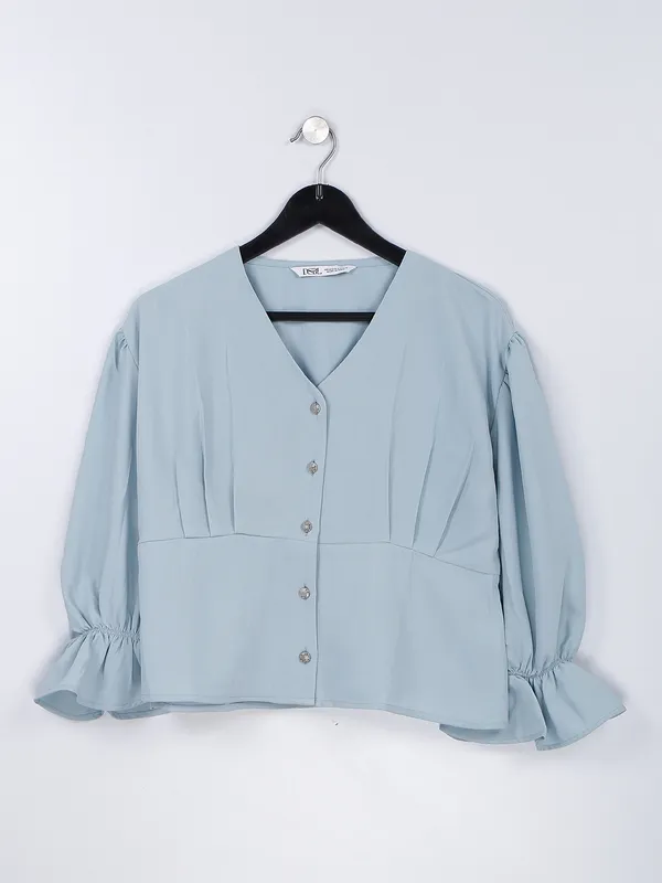 Desi Belle light grey cotton casual top