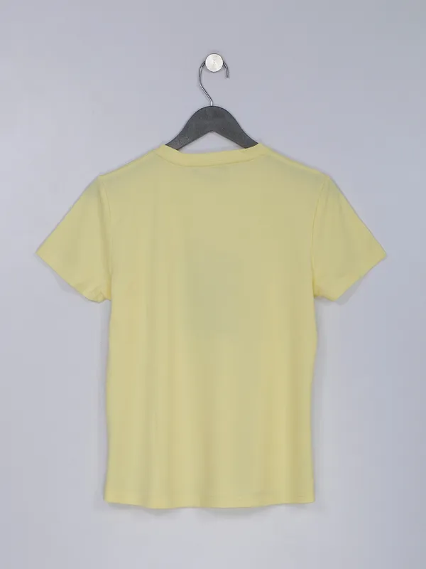 Desi Belle light yellow printed t shirt