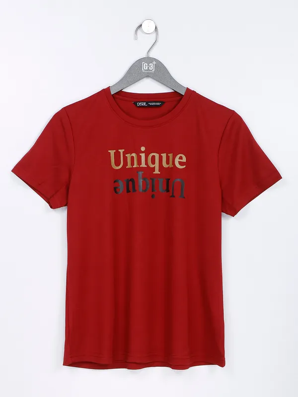 Desi Belle maroon cotton t shirt