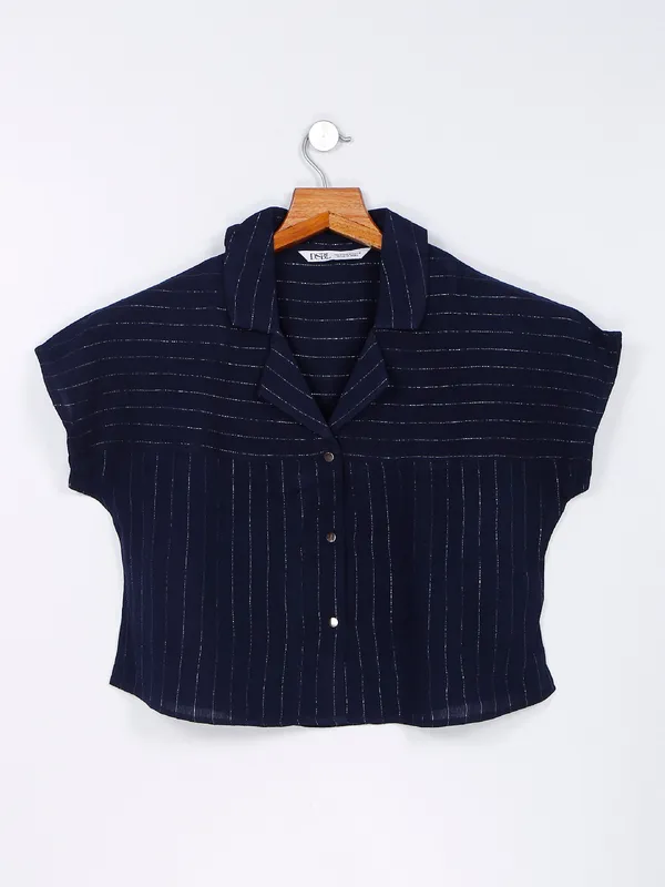 Desi Belle navy polyester top