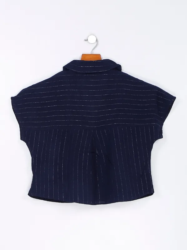 Desi Belle navy polyester top