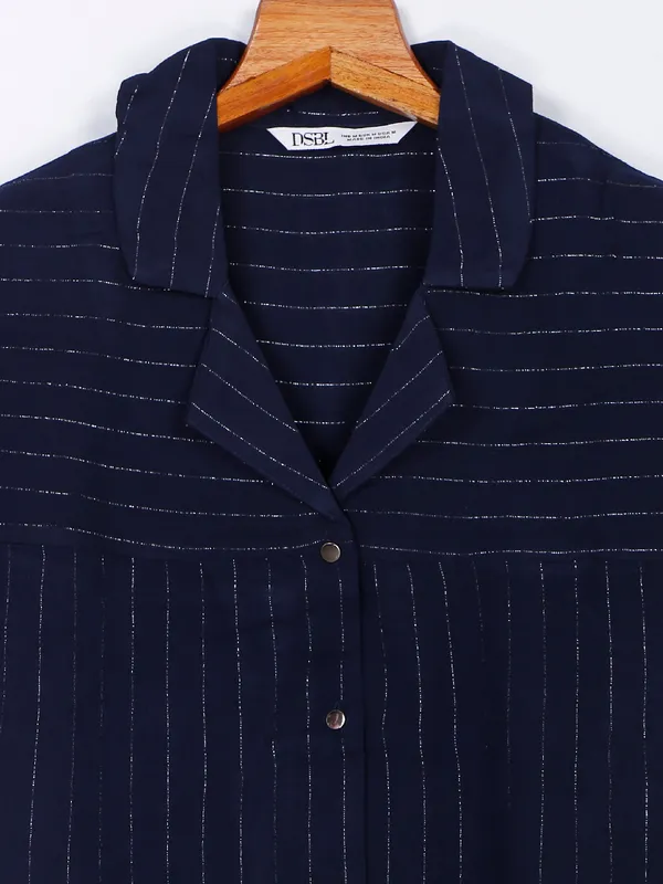 Desi Belle navy polyester top